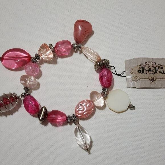 TRESKA pink beaded stretch bracelet new!!! - Picture 4 of 4